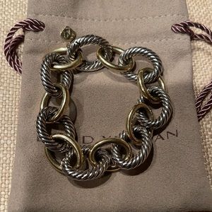 David Yurman 18k Gold and Silver Extra Large Link Bracelet